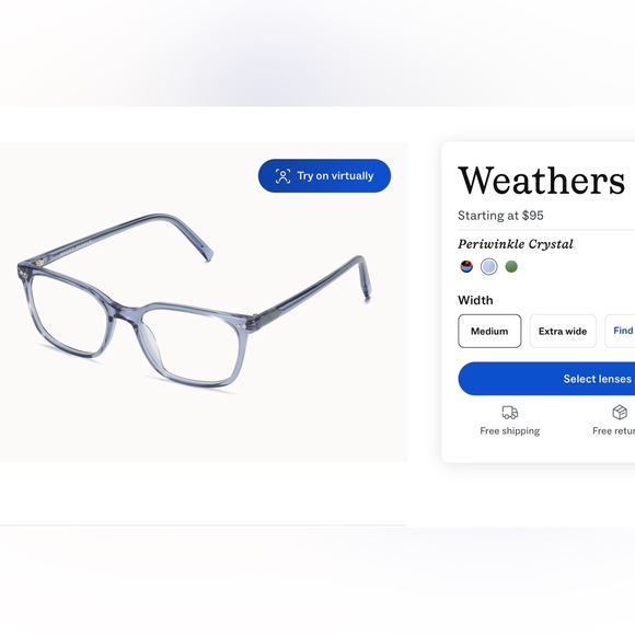 Warby Parker .50 readers periwinkle - Picture 2 of 9